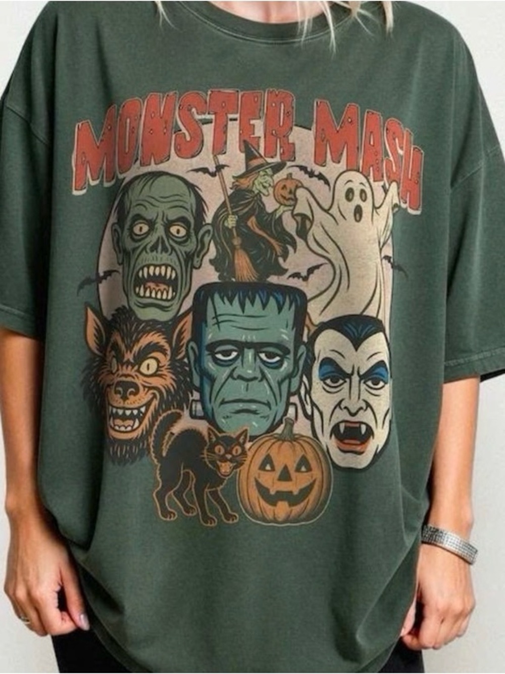 Kids Monster Mash Green Halloween Costume Tee
